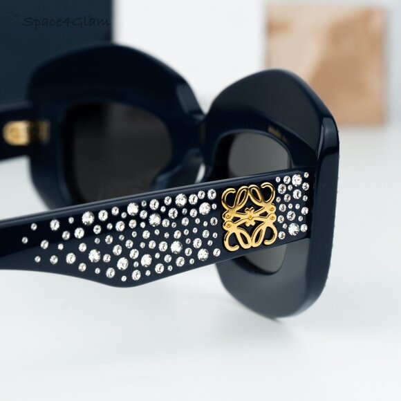 Loewe Women Sunglasses Crystal Blue Grey Rectangle LW4114IS 90A NEW AUTHENTIC - Picture 5 of 9